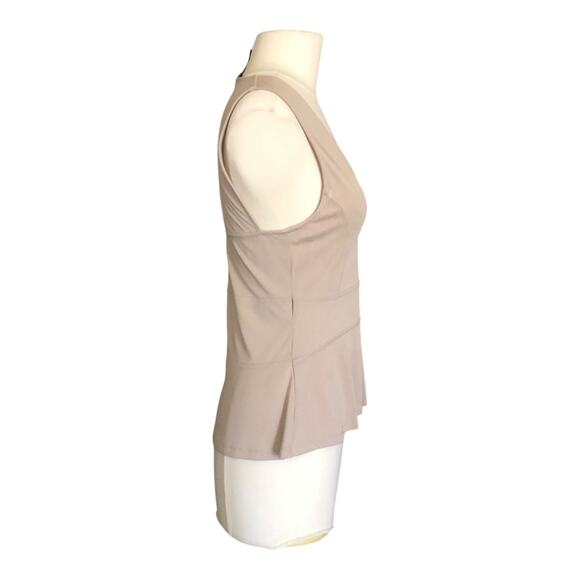 BCBGMAXAZRIA Amma Peplum Top V-neck Sleeveless Stretch Blouse Women's XXS - Picture 3 of 10